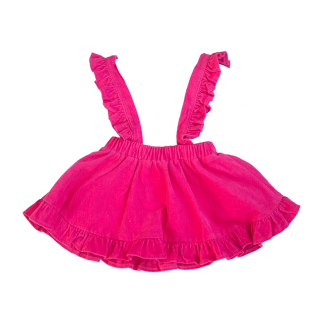 Hot Pink Corduroy Pinafore Skirt