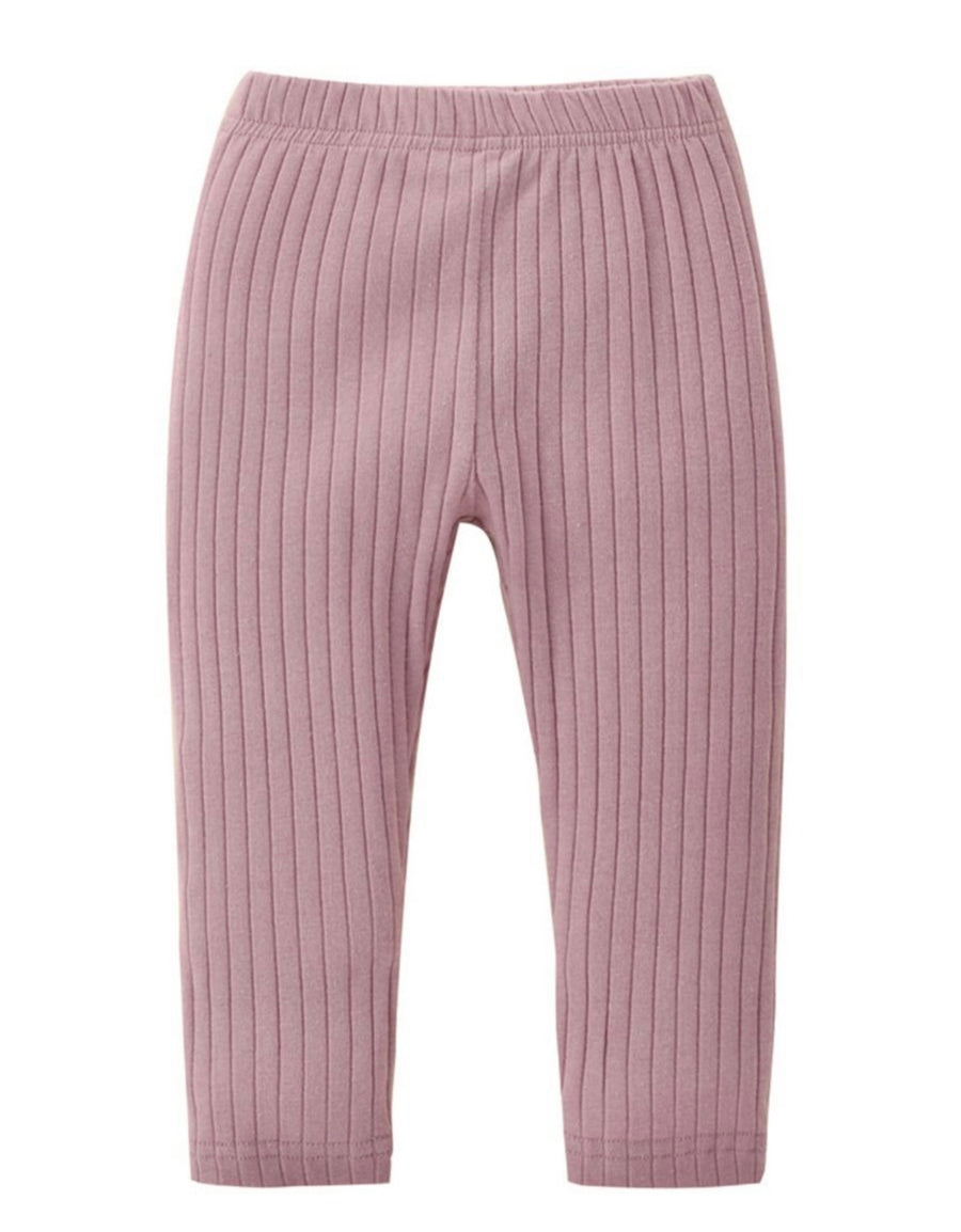 PINK RIB KNIT LEGGINGS