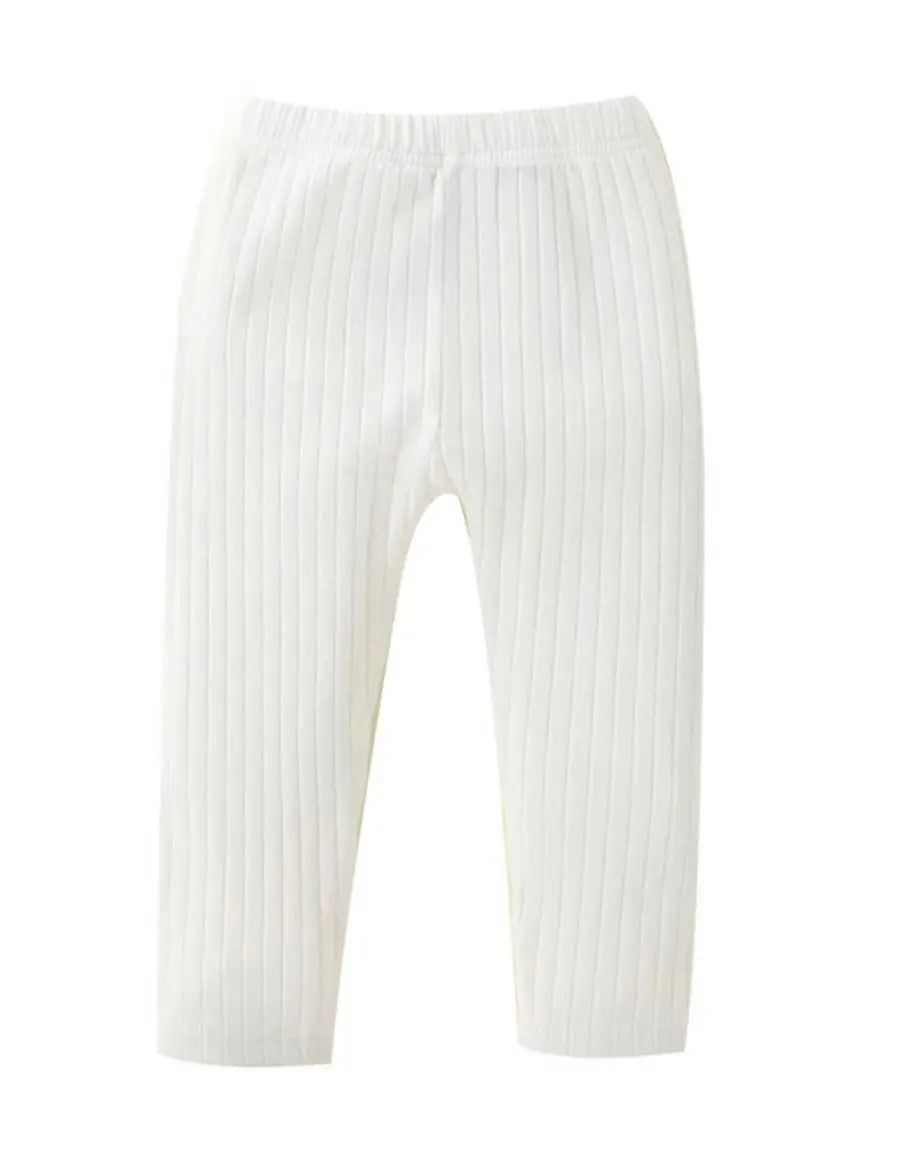 Baby White Rib Knit Leggings GIGGLES LA