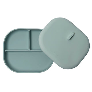 Divided Plate with Lid- Blue