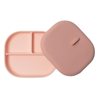 Divided Plate with Lid- pink
