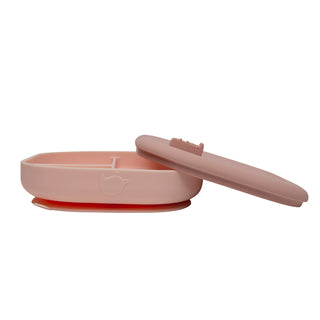 Divided Plate with Lid- pink