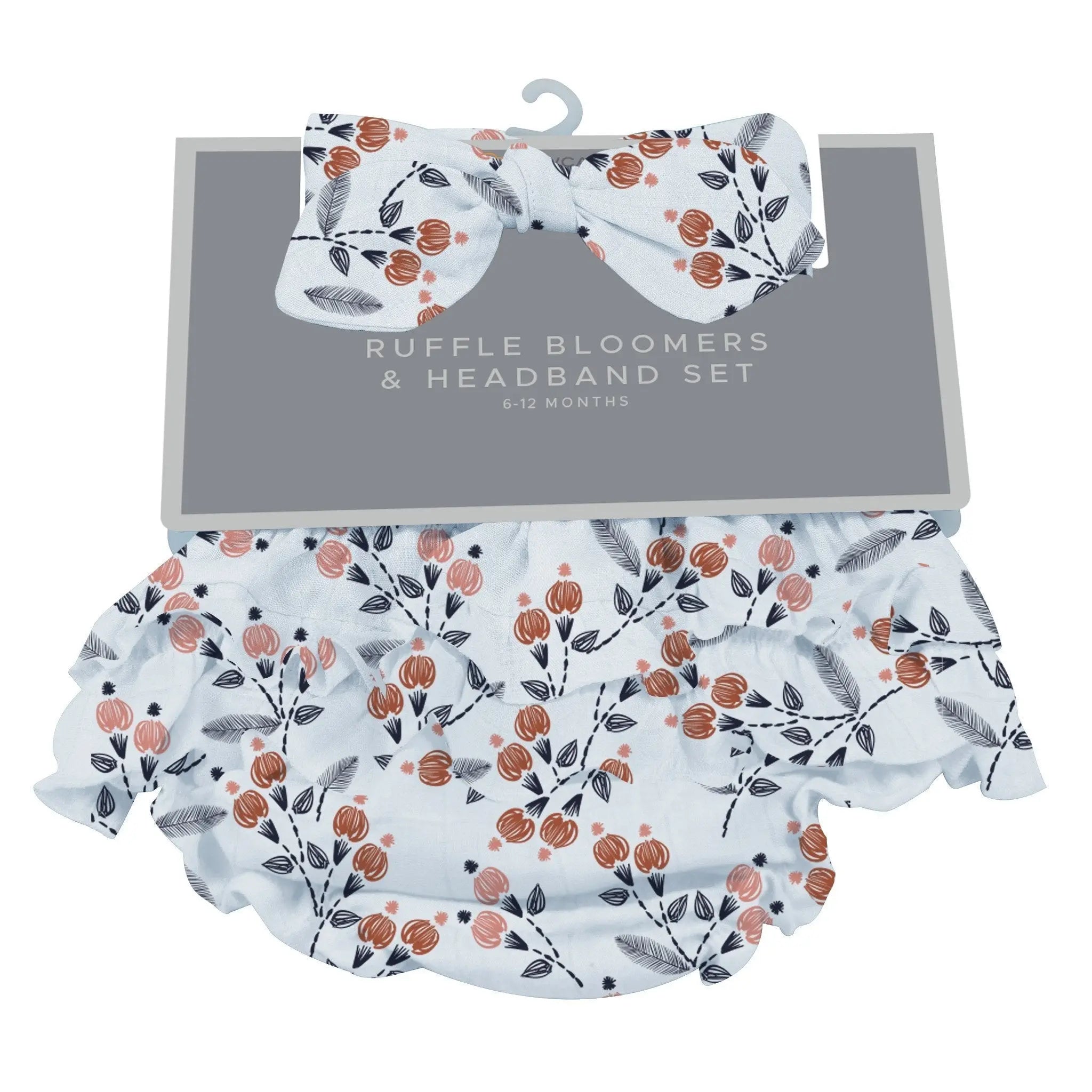Baby Floral Bamboo Bloomer with Headband Set GIGGLES LA
