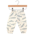 Baby Blue Shadow Whales Bamboo Mini Pants GIGGLES LA