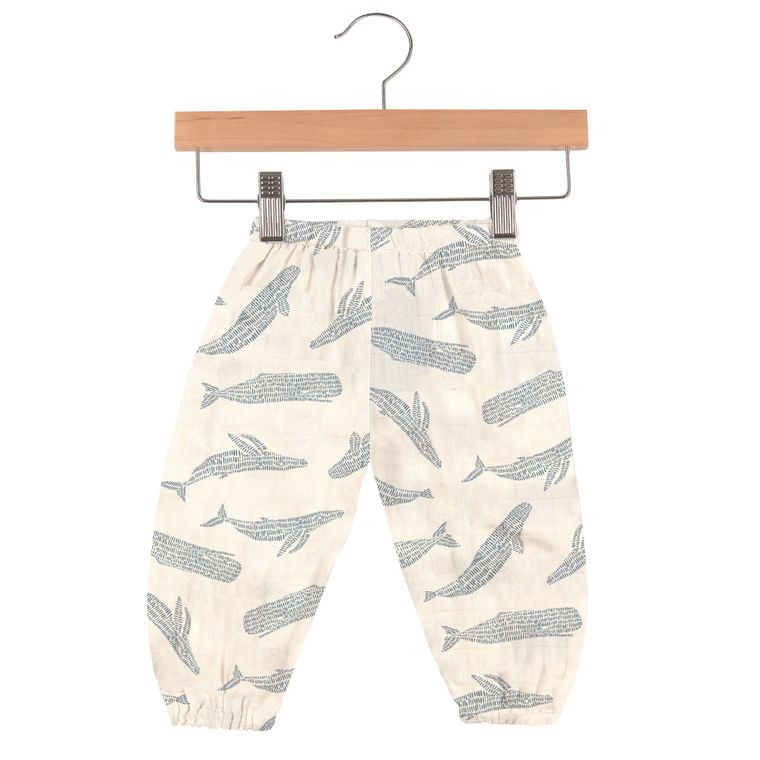 Blue Shadow Whales Bamboo Mini Pants