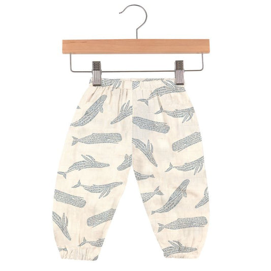 Blue Shadow Whales Bamboo Mini Pants