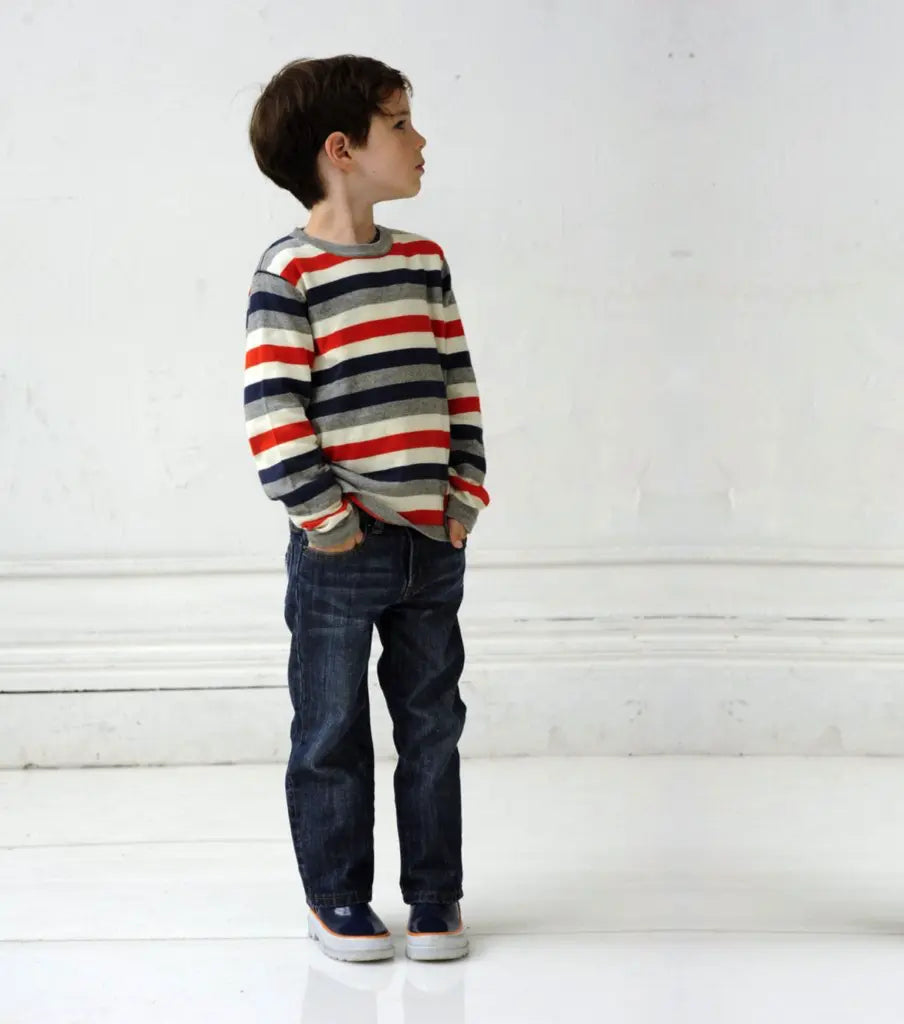 Toddler Zeke Crewneck Striped Sweater Toobydoo